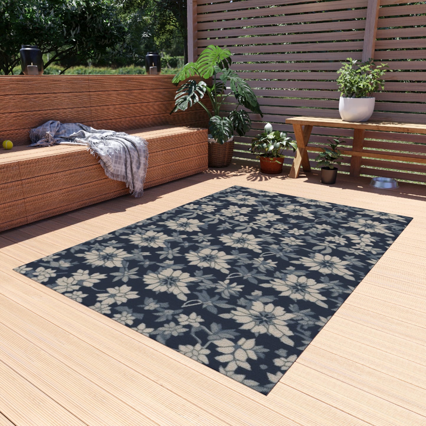 Cassidy-Inspired Floral Indoor/Outdoor Rug - Large, Washable Area Rugs or Door Mat