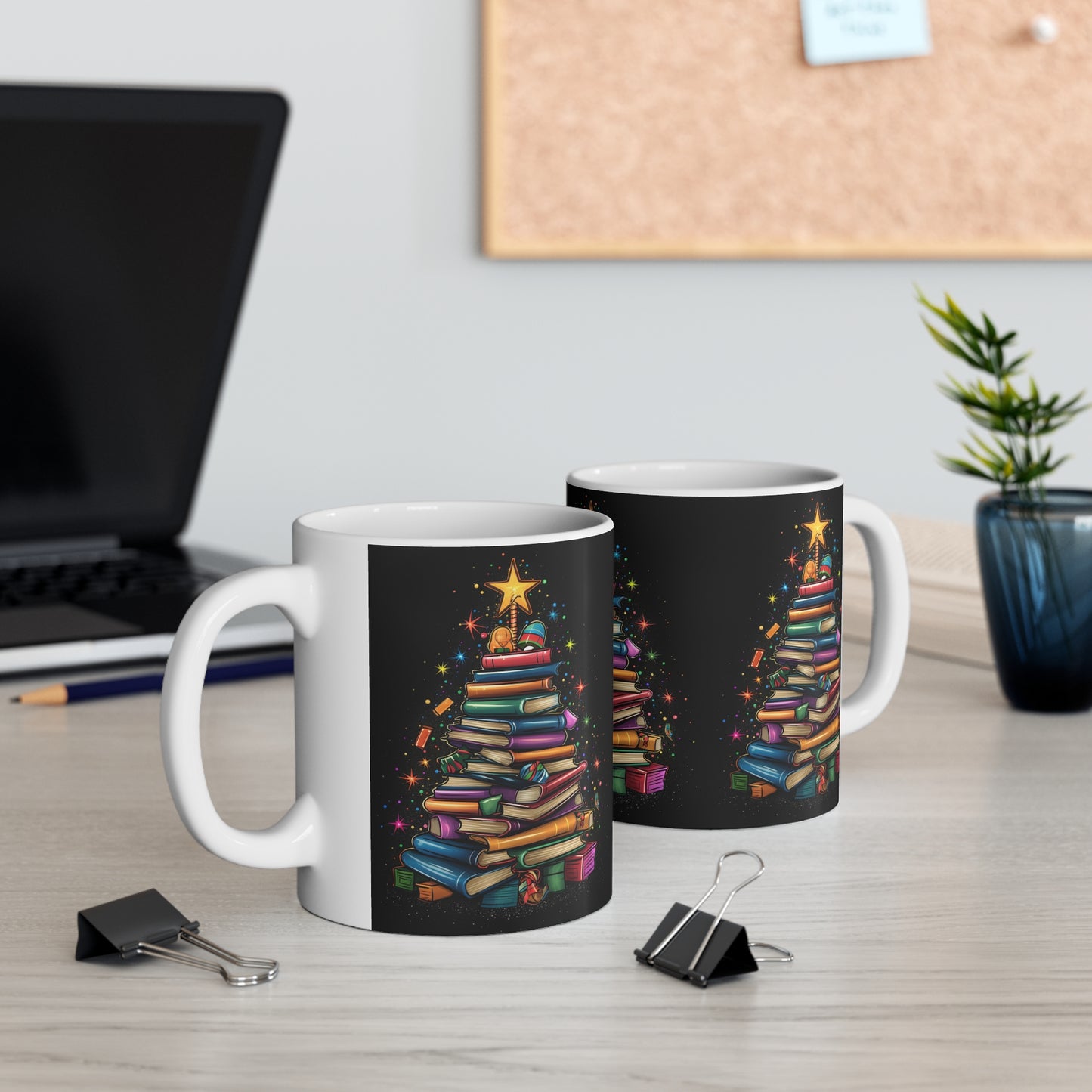 Christmas Book Tree - Ceramic Mug 11oz