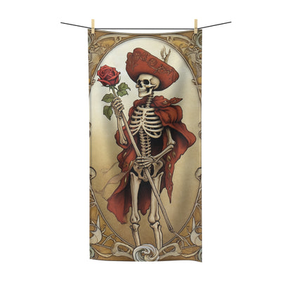 Death Card Tarot - Skeleton, Rose, and Transformation Journey - Polycotton Towel