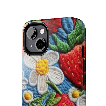 Orchard Berries: Juicy Sweetness from Nature's Garden - Fresh Strawberry Elegance - Tough Phone Cases