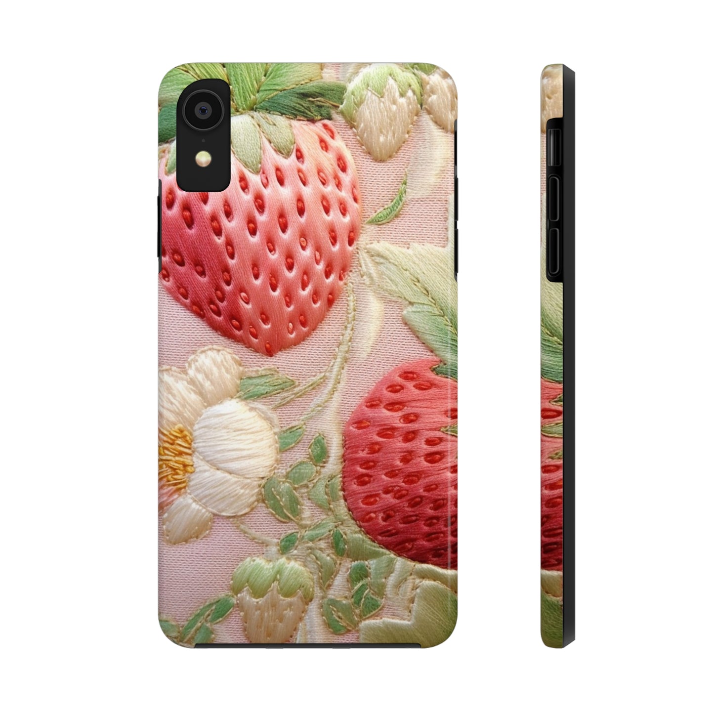 Red Berry Strawberries - Embroid Fruit - Healthy Crop Feast Food Design - Tough Phone Cases