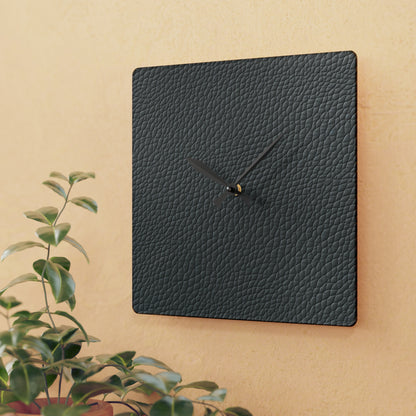 Grey Leather Design - Acrylic Wall Clock