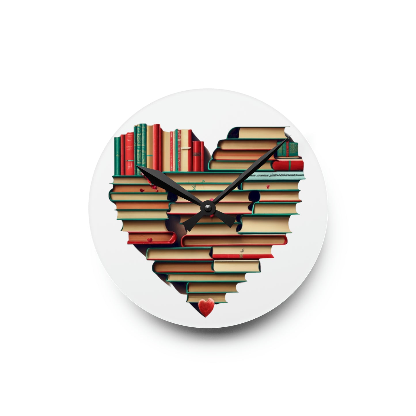 Book Read Heart - Acrylic Wall Clock