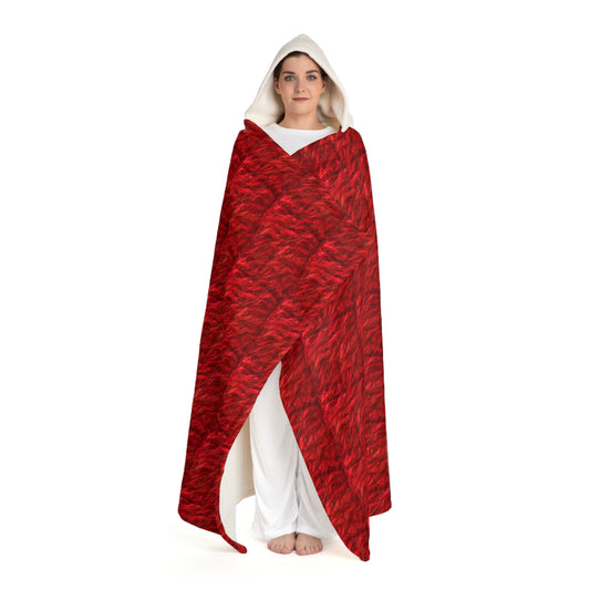 Fuzzy Infinity Blanket Red, Stylish Gift, Hooded Sherpa Fleece Blanket