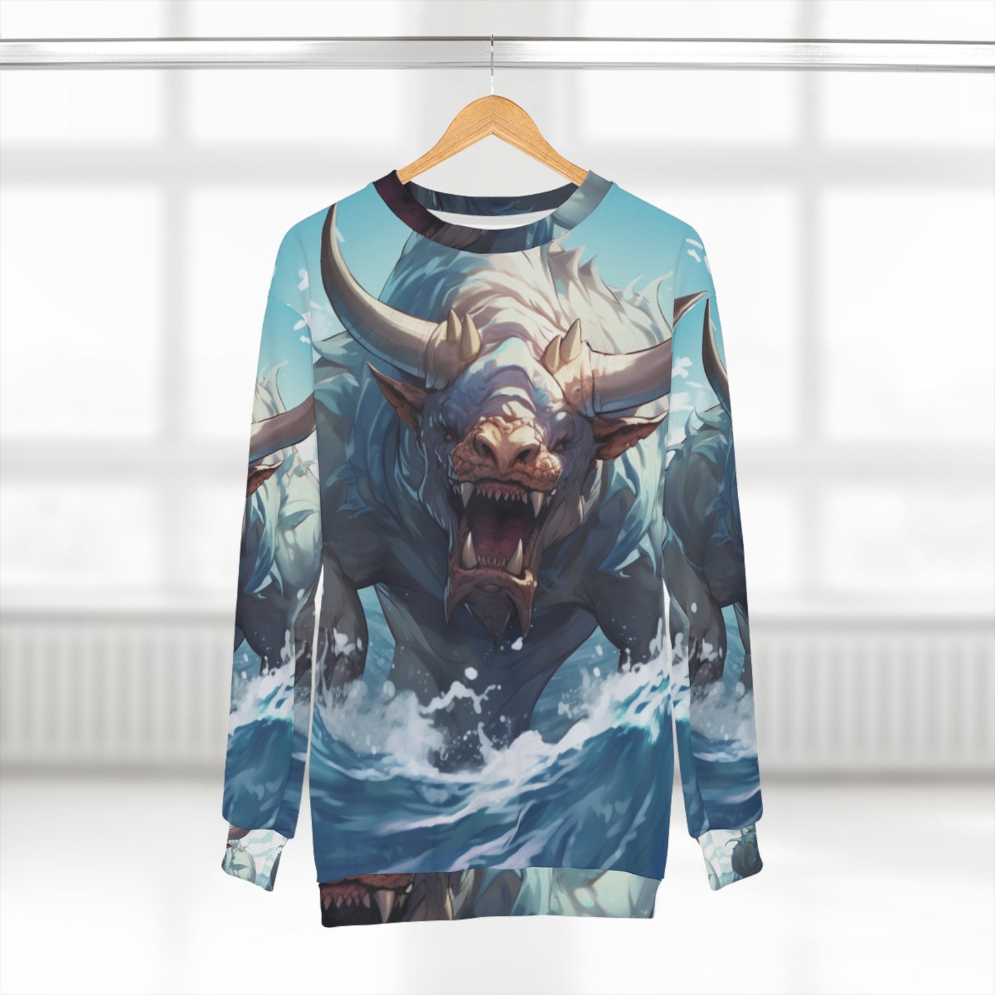 Bull Shark Fusion: Water Fantasy - Hybrid Ocean Marine Animal - Unisex Sweatshirt (AOP)