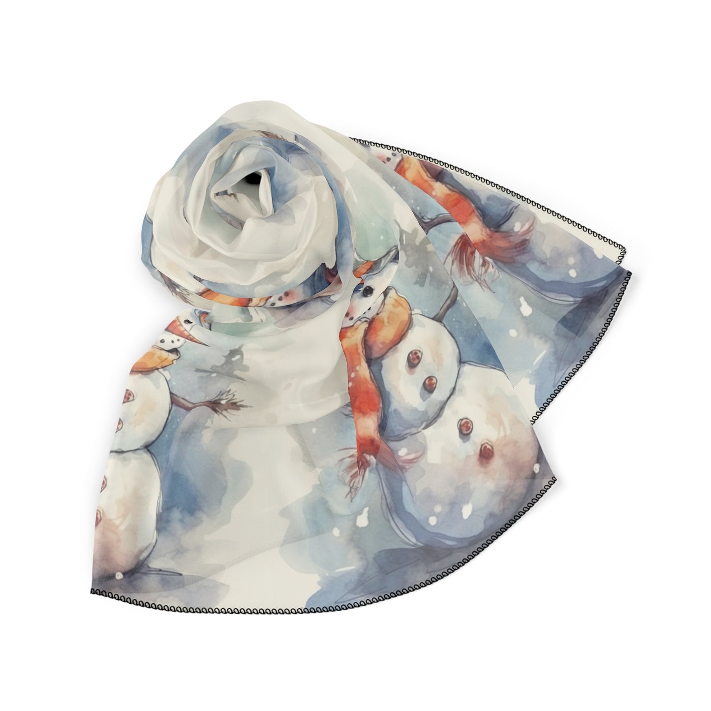 Frosty Winter Snowman Christmas - Poly Scarf