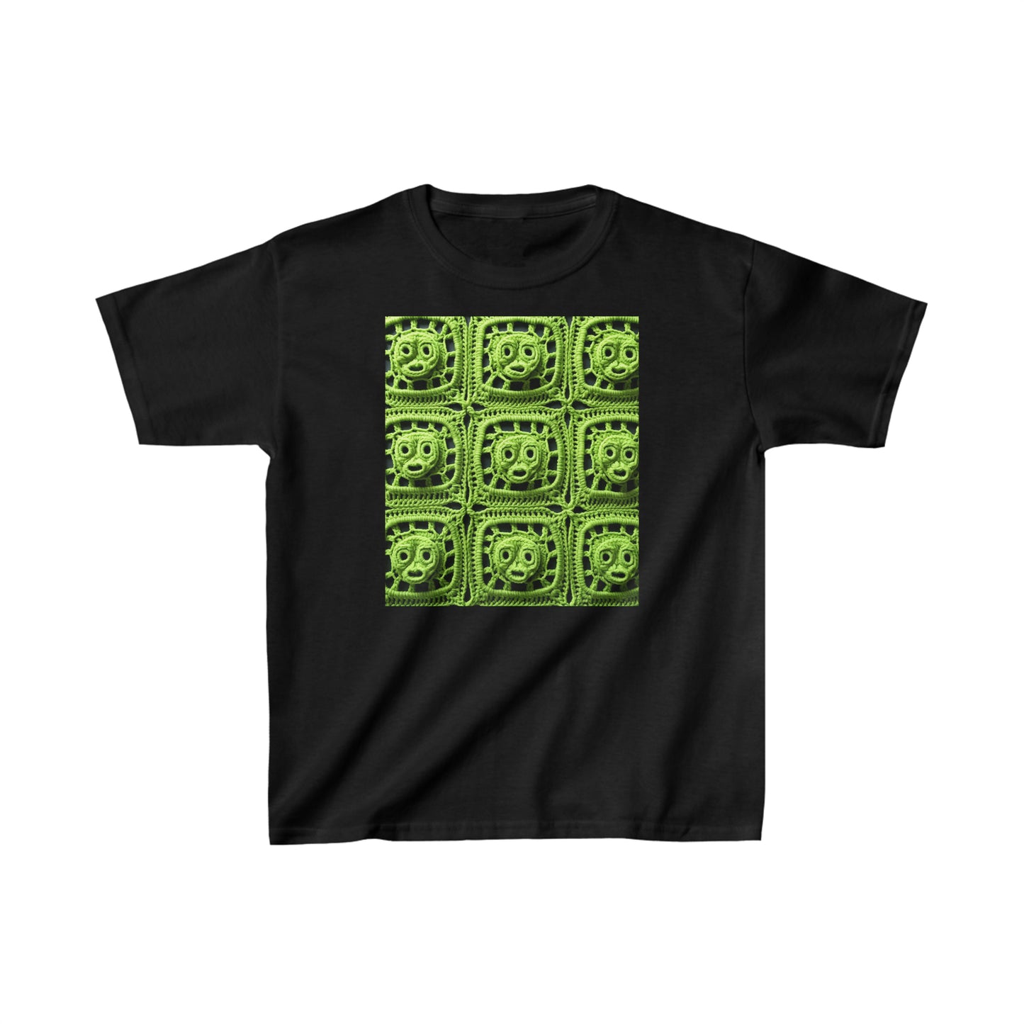 Halloween Green Alien Crochet Galactic Space Zombie Style - Kids Heavy Cotton™ Tee