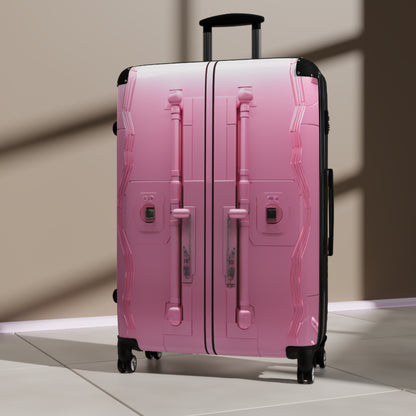 Modern Sci-Fi Portal: Sleek Pink Futuristic Doorway - Contemporary Suitcase