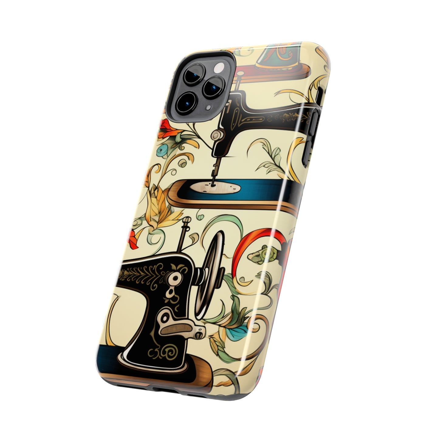 Classic Sewing Machines and Vibrant Thread Spools Pattern, Tailoring and Quilting - Tough Phone Cases