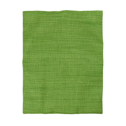 Olive Green Denim-Style: Seamless, Textured Fabric - Microfiber Duvet Cover