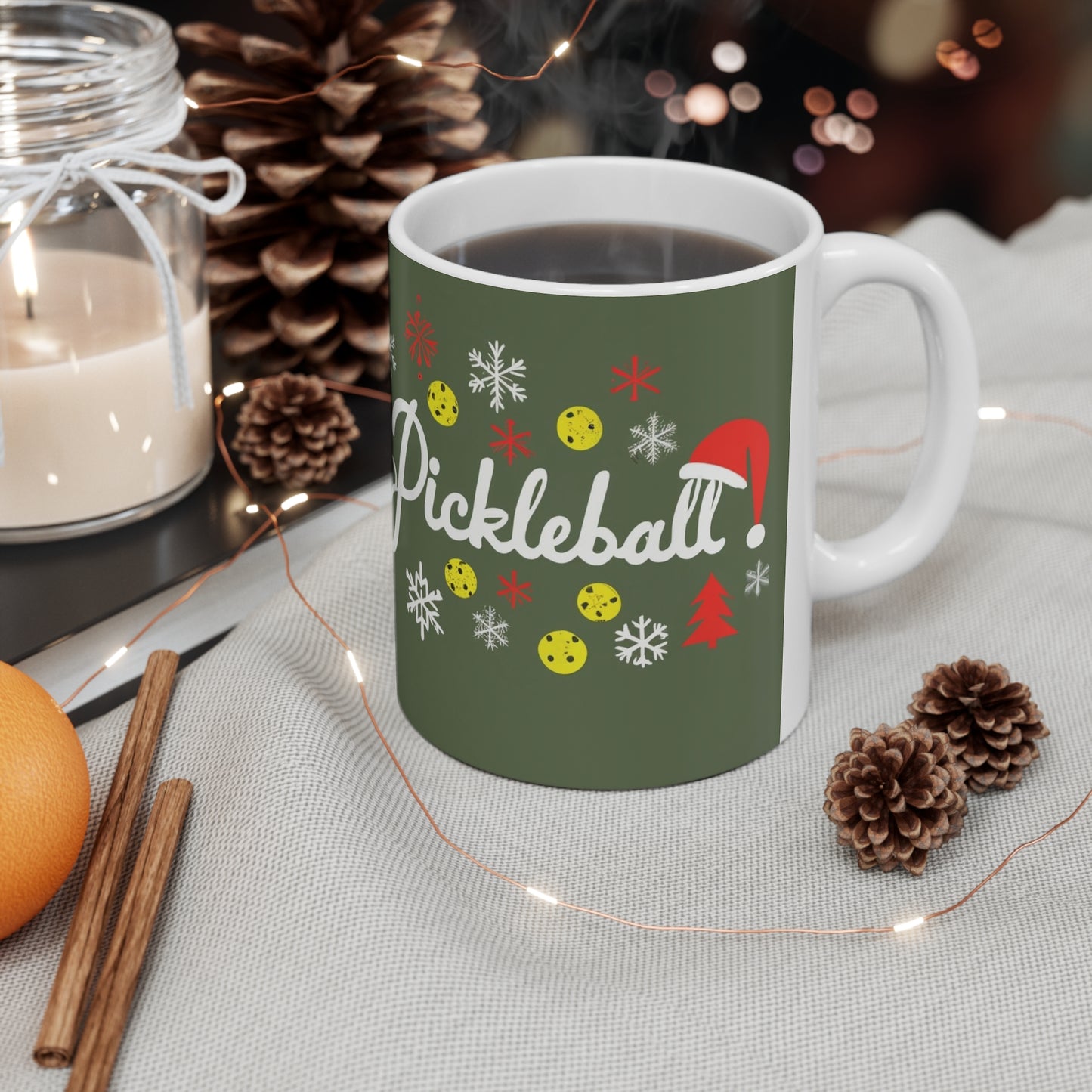 Pickleball Day - Sport Ball Game - Holiday Christmas - Ceramic Mug 11oz