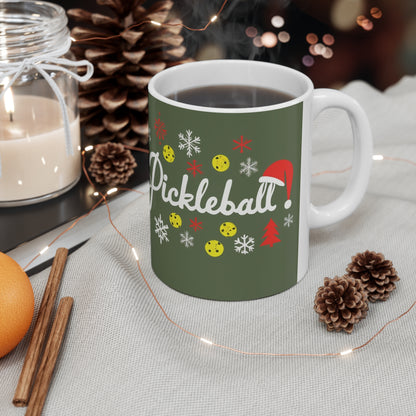 Día del Pickleball - Juego de pelota deportiva - Navidad navideña - Taza de cerámica 11oz