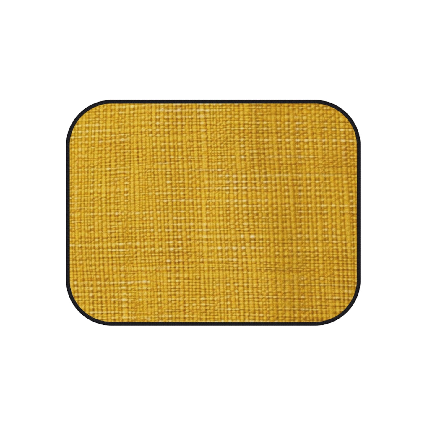 Radiant Sunny Yellow: Denim-Inspired Summer Fabric - Car Mats (Set of 4)