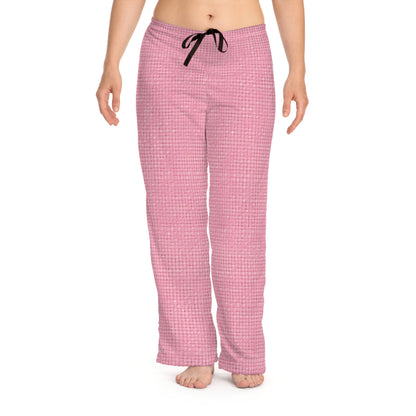 Diseño de tela refrescante inspirado en la mezclilla rosa pastel - Pantalones de pijama para mujer (AOP) 