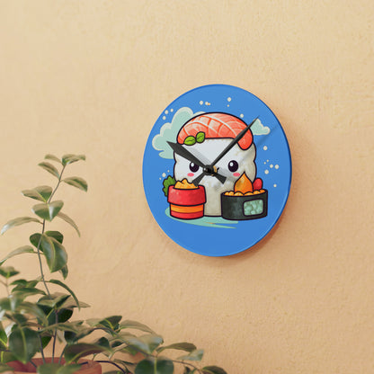 Japanese Sushi Kawaii Anime Acrylic Wall Clock