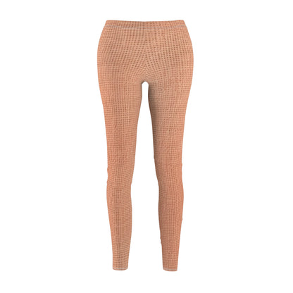 Soft Pink-Orange Peach: Denim-Inspired, Lush Fabric - Women's Cut & Sew Casual Leggings (AOP)