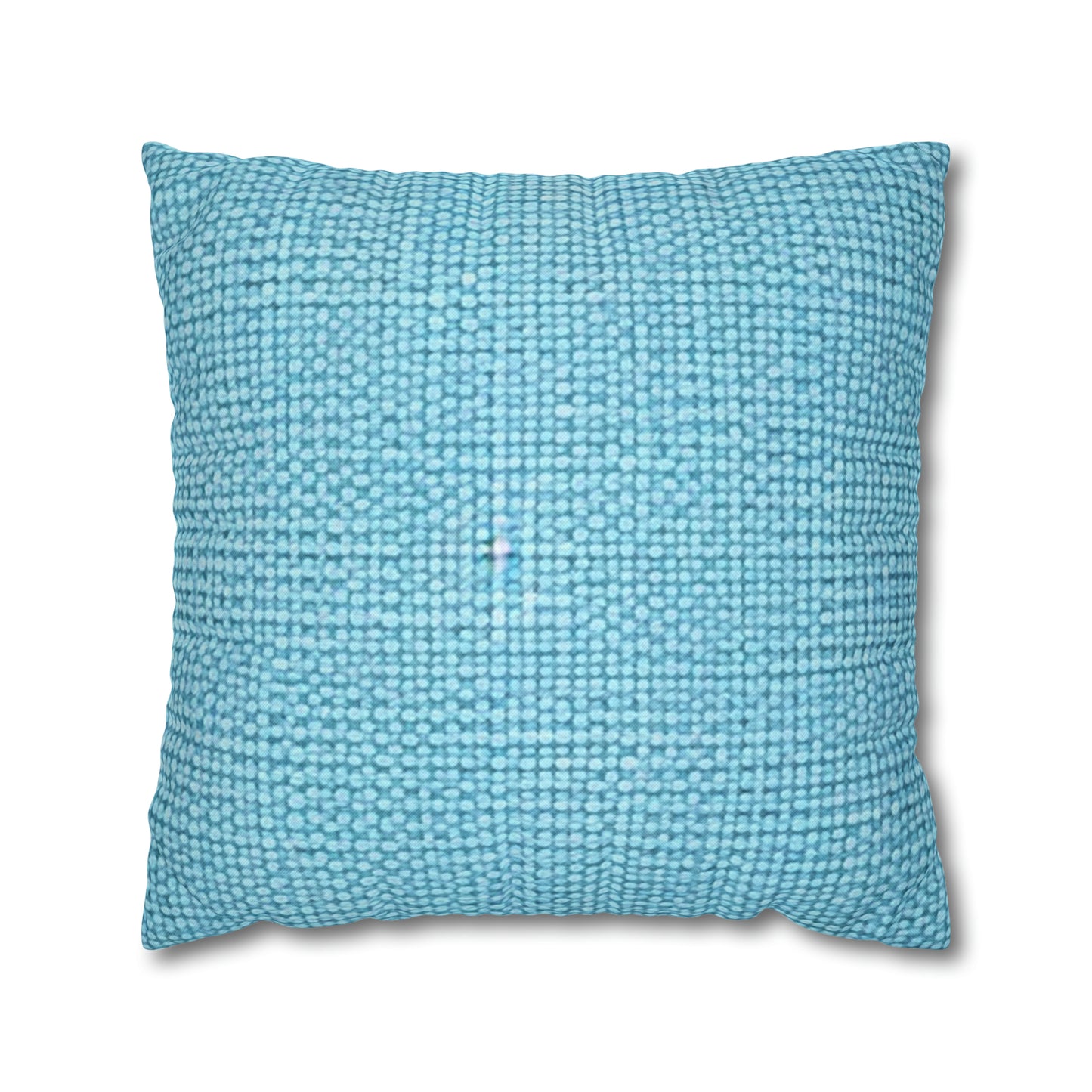 Bright Aqua Teal: Denim-Inspired Refreshing Blue Summer Fabric - Spun Polyester Square Pillow Case