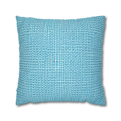 Bright Aqua Teal: Denim-Inspired Refreshing Blue Summer Fabric - Spun Polyester Square Pillow Case