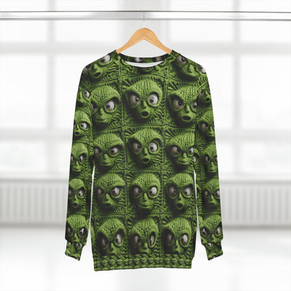 Alien Granny Square Crochet - Galacitc Space Sci fi Fantasy Theme - Unisex Sweatshirt (AOP)