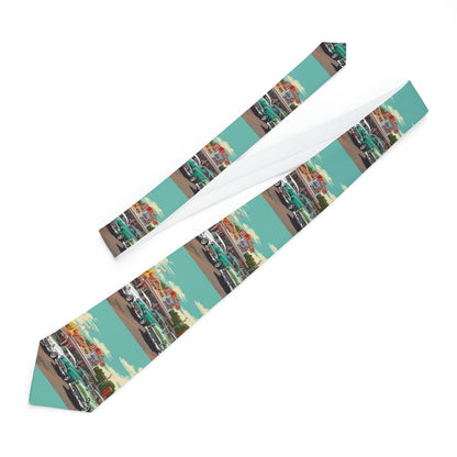 1950s Classic Car Collection Retro Artwork - Necktie