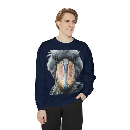 Shoebill Bird Gift, Unisex Garment-Dyed Sweatshirt