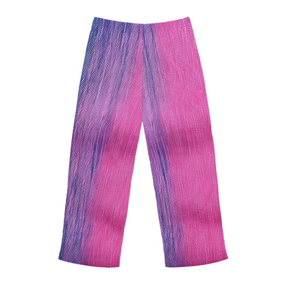 Dual Delight: Daydream de mezclilla mitad rosa y azul - Pantalones de pijama para hombre (AOP) 