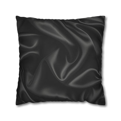 Black Silk, Spun Polyester Square Pillowcase