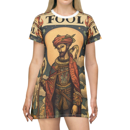 Tarot Expresivo - Símbolo de lectura artística de la carta 'El Loco' - Vestido de camiseta (AOP) 