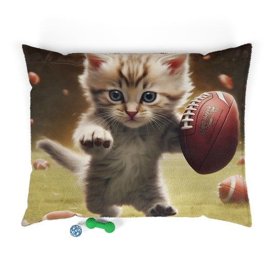 Football Kitty Fantasy: Feline Cat American Sport Quarterback - Dog & Pet Bed