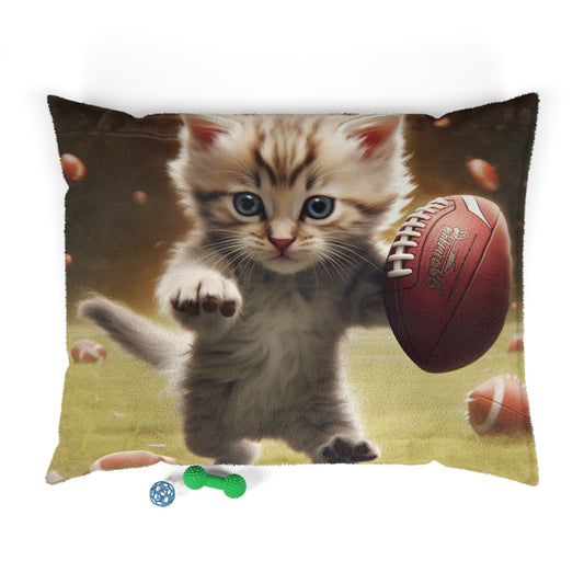 Football Kitty Fantasy: Feline Cat American Sport Quarterback - Cama para perros y mascotas