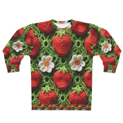 Ganchillo de campo de fresas - Forever Forest Greens - Cultivo de cosecha de bayas de frutas - Sudadera unisex (AOP) 