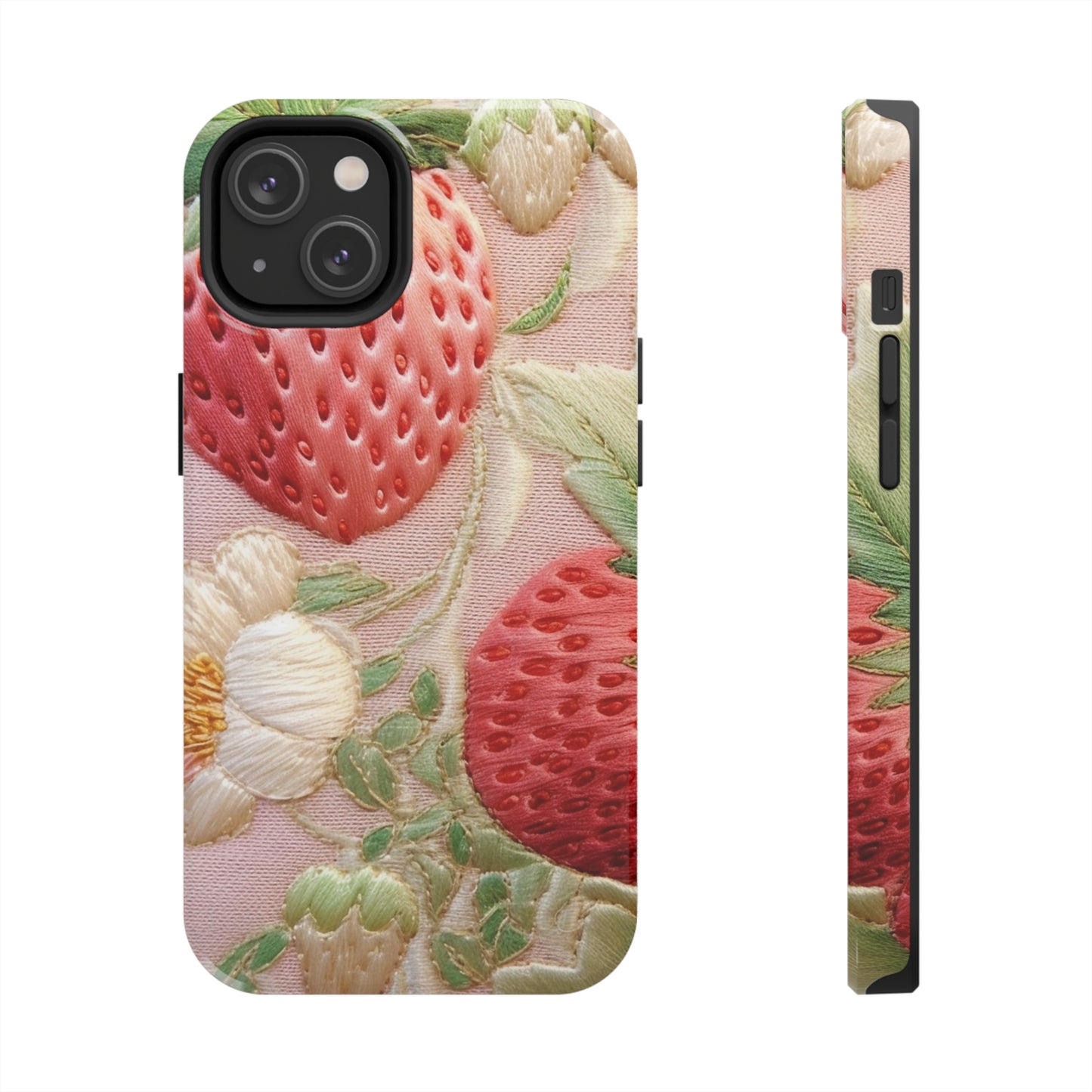 Red Berry Strawberries - Embroid Fruit - Healthy Crop Feast Food Design - Tough Phone Cases