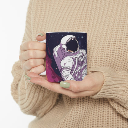 Astro Pioneer - Star-filled Galaxy Illustration - Ceramic Mug 11oz