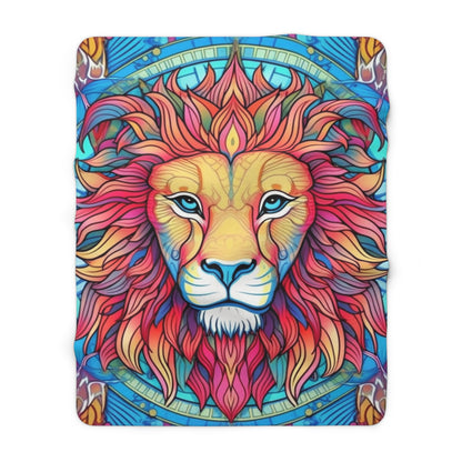 Astrological Leo - Cosmic Zodiac Constellation, Lion Symbol Art - Sherpa Fleece Blanket