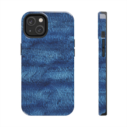 Blue Spectrum: Denim-Inspired Fabric Light to Dark - Tough Phone Cases