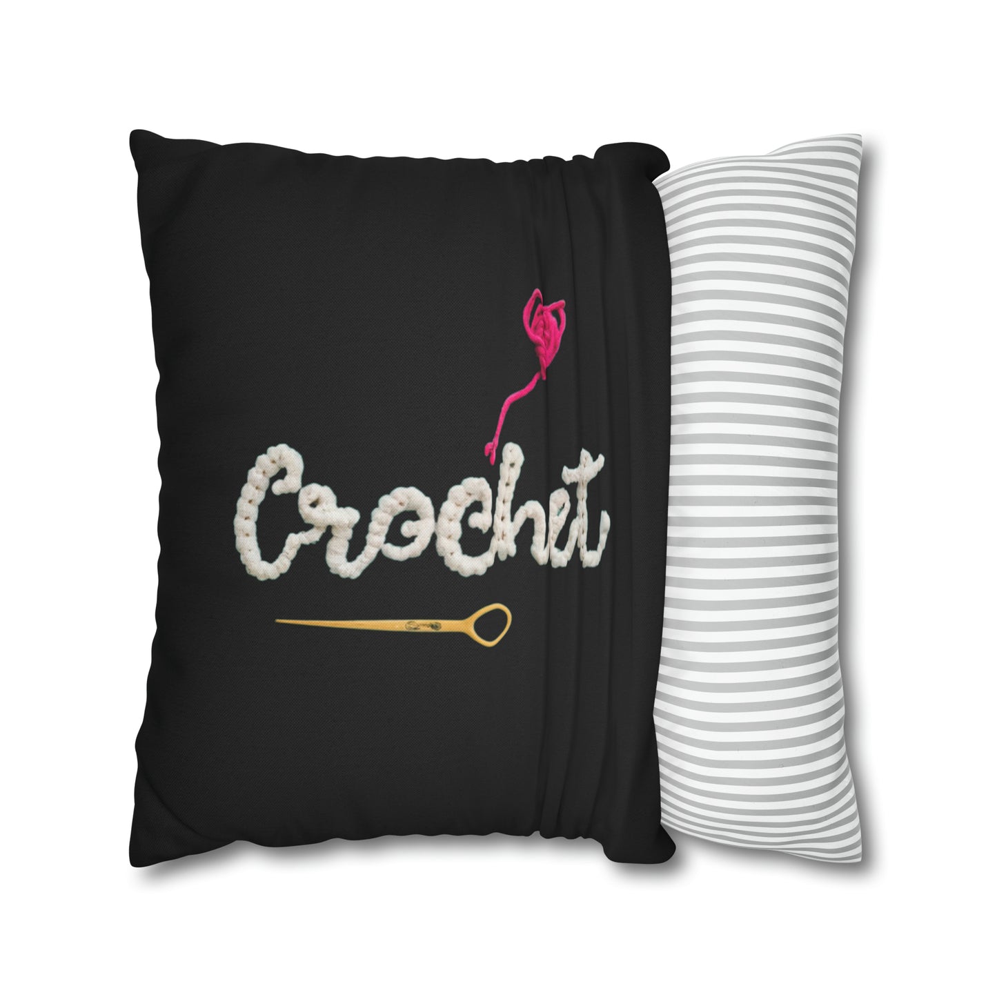 Crochet Love Gift - Heartfelt Fabric Fashion Collector Style - Spun Polyester Square Pillow Case