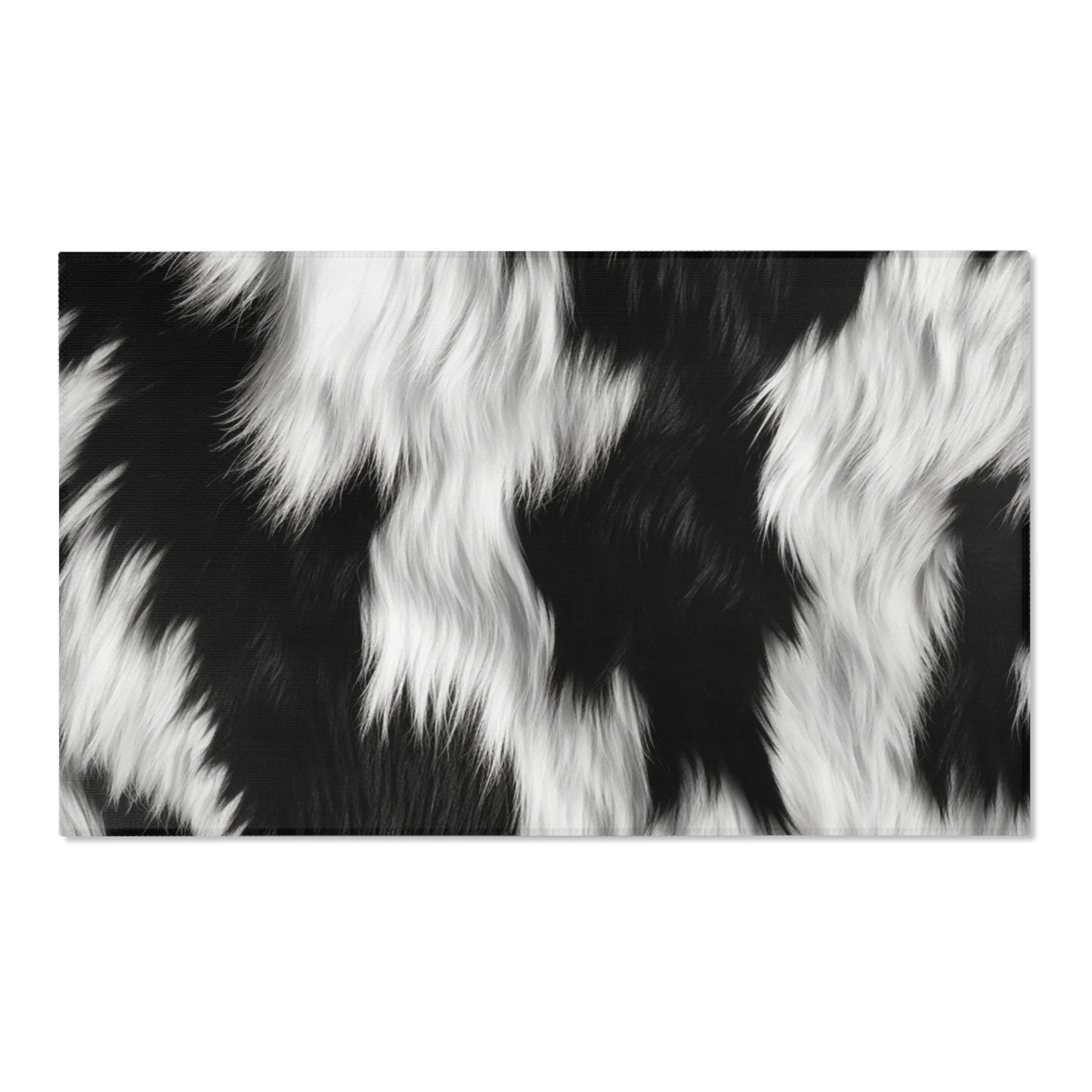 Cowhide on Hair Leather - Black and White - Designer Style - Area Rugs