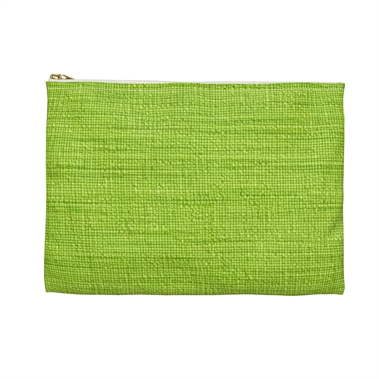 Lush Grass Neon Green: Denim-Inspired, Springtime Fabric Style - Accessory Pouch