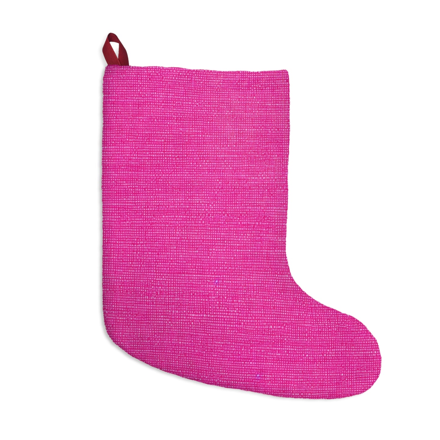 Hot Neon Pink Doll Like: Denim-Inspired, Bold & Bright Fabric - Christmas Stockings