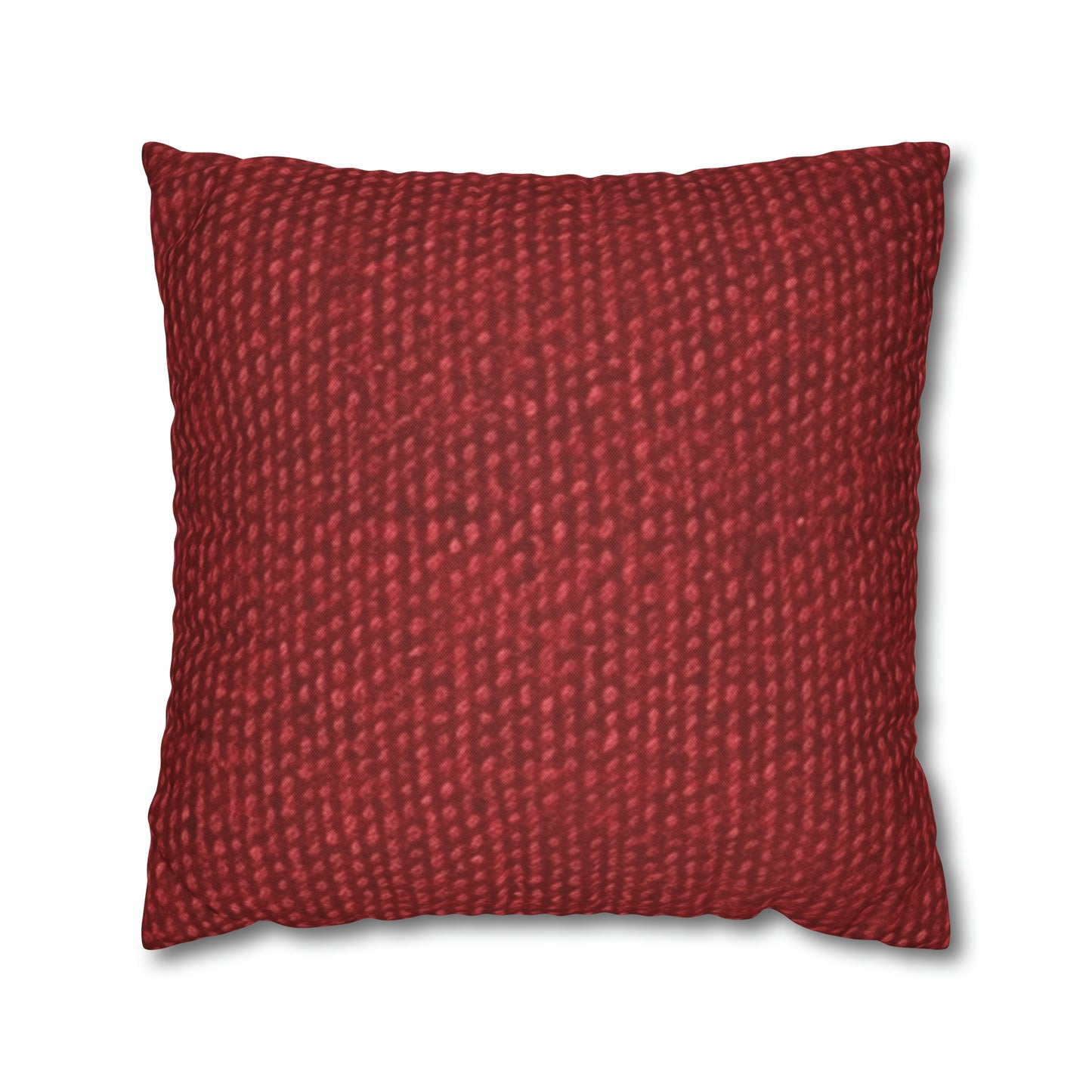 Bold Ruby Red: Denim-Inspired, Passionate Fabric Style - Spun Polyester Square Pillow Case