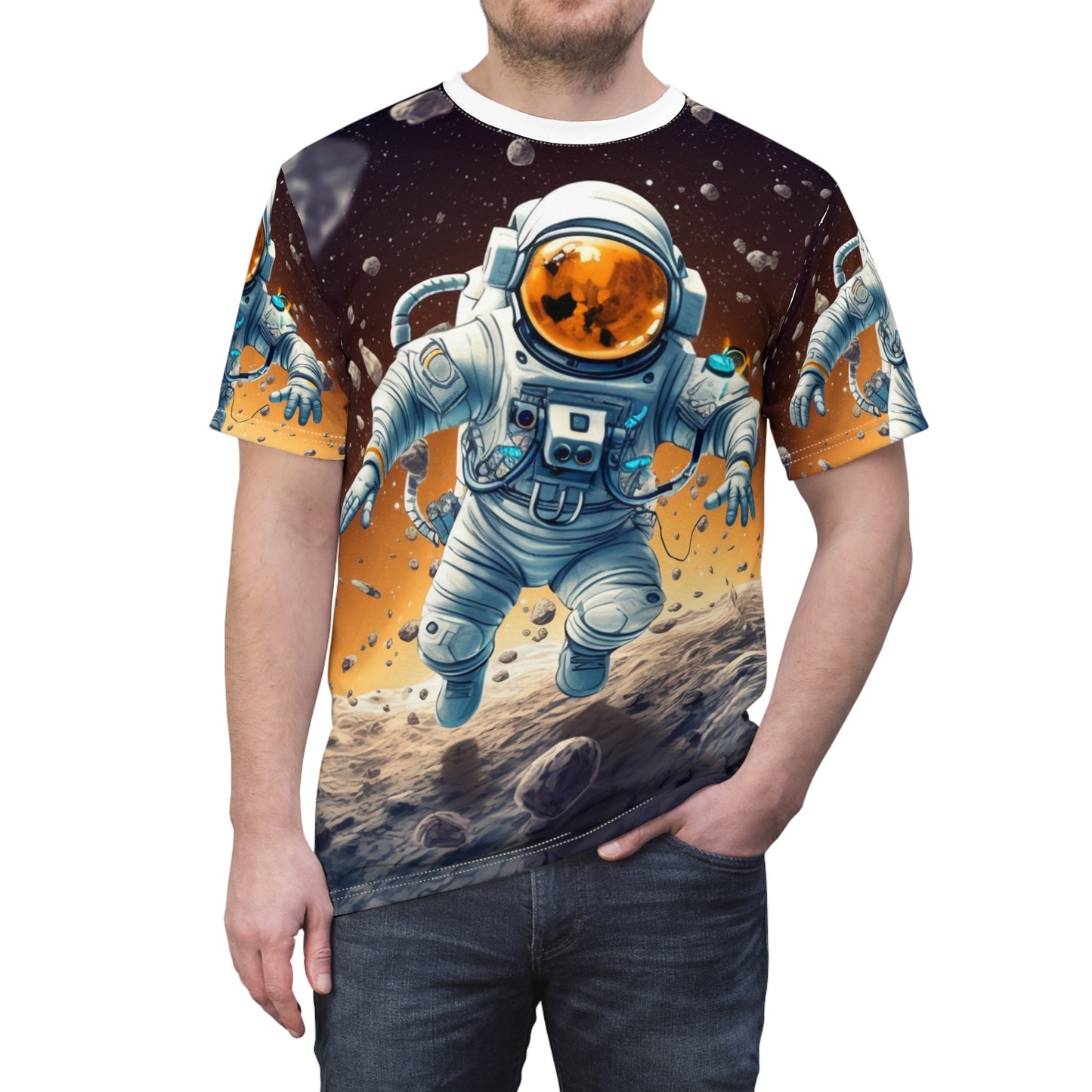 銀河冒険者 - 天体スターアート: 深宇宙探査 - ユニセックス カットソー Tシャツ (AOP) 