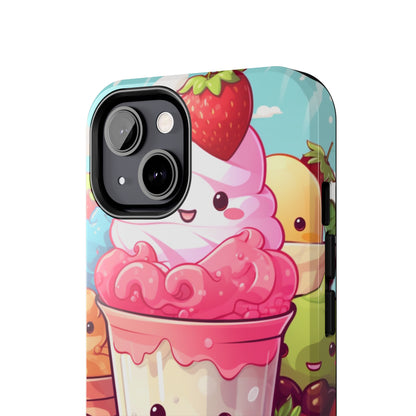 Strawberry Japan Milkshake - Kawaii Dessert Delight - Sweet Berry Anime Character - Tough Phone Cases