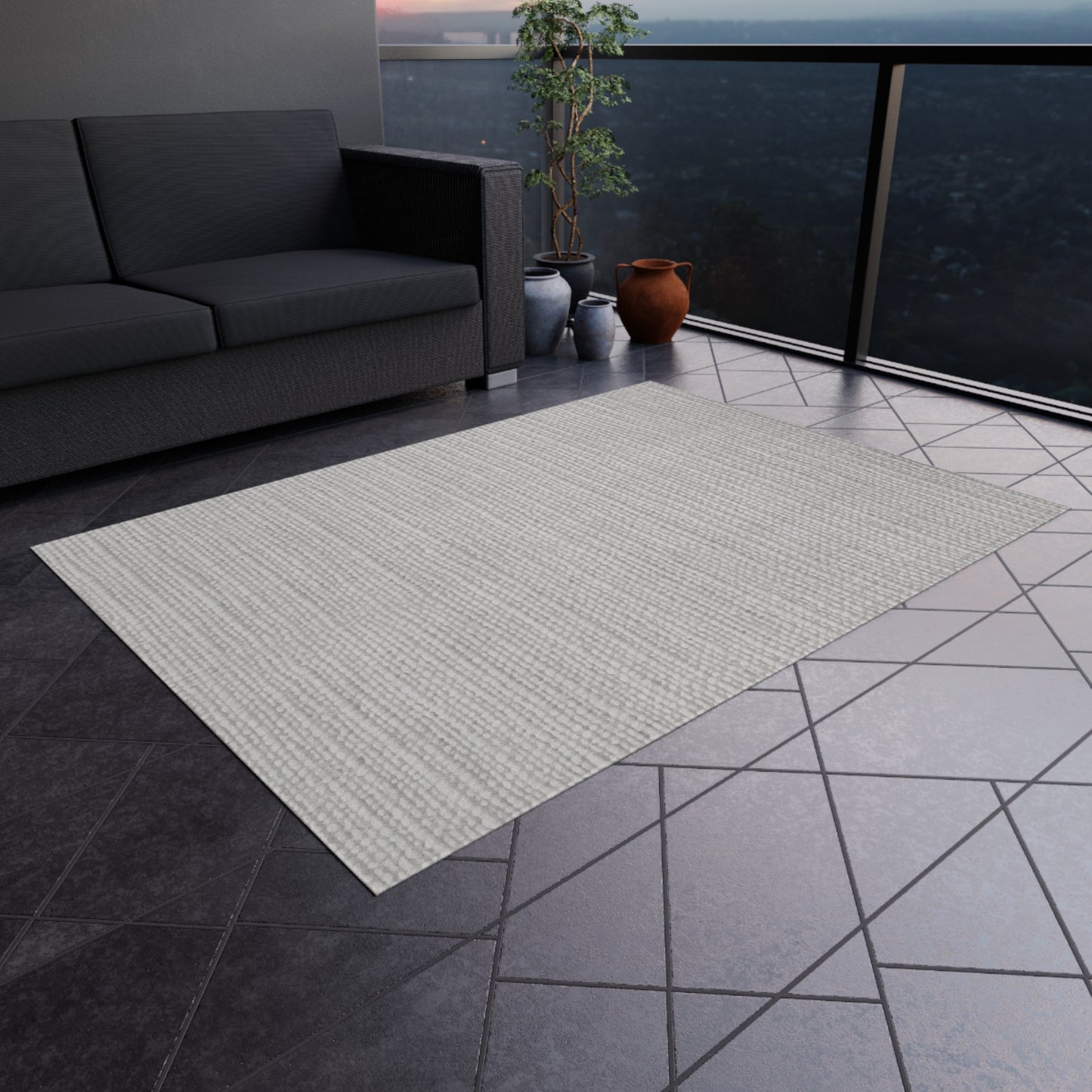 Chic White Denim-Style Fabric, Luxurious & Stylish Material - Outdoor Rug