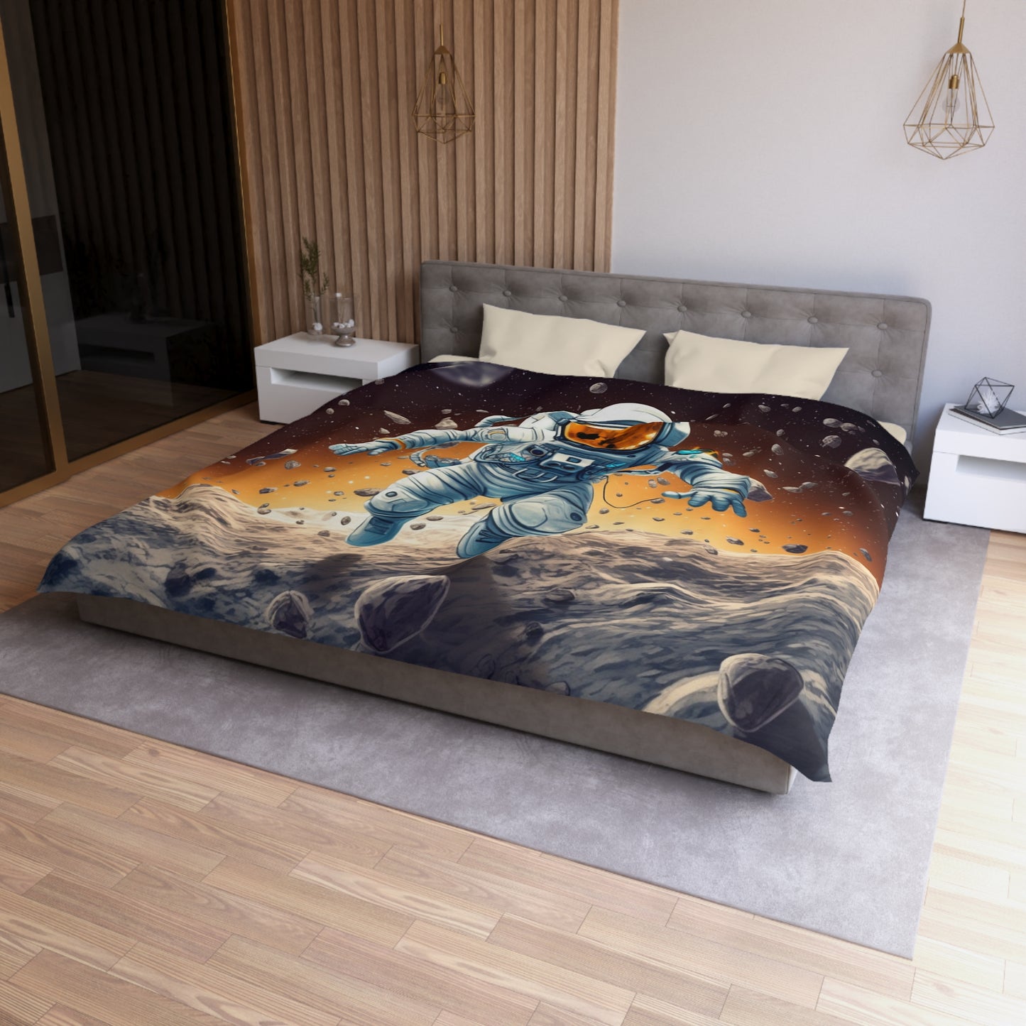 Galactic Adventurer - Celestial Star Art: Deep Space Exploration - Microfiber Duvet Cover