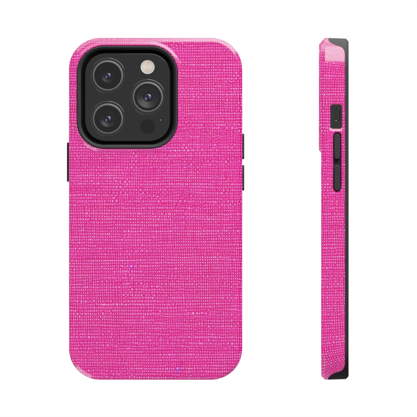 Hot Neon Pink Doll Like: Denim-Inspired, Bold & Bright Fabric - Tough Phone Cases