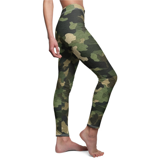 Classic Camo | Camouflage Wrap | Traditional Camo - Women's Cut & Sew Casual Leggings (AOP)