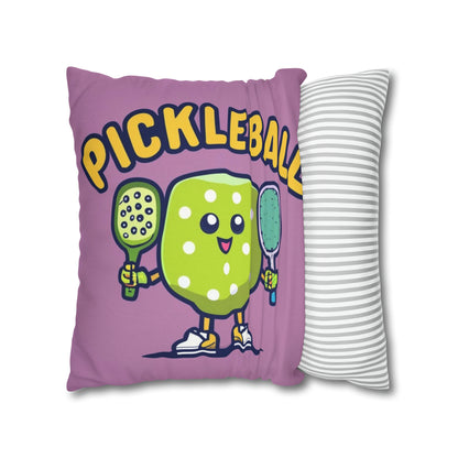 Pickleball Anime kawaii - Gráfico de dibujos animados - Personaje deportivo - Funda de almohada cuadrada de poliéster hilado 