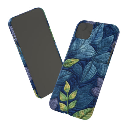 Azul bordado floral: inspirado en la mezclilla - Preventa de iPhone 15: fundas delgadas