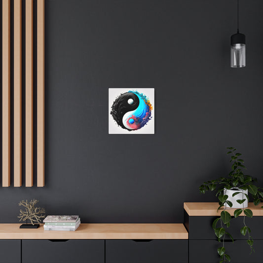 Yin Yang Symbol, Colorful Paint Style - Artistic Decor - Metal Art Sign