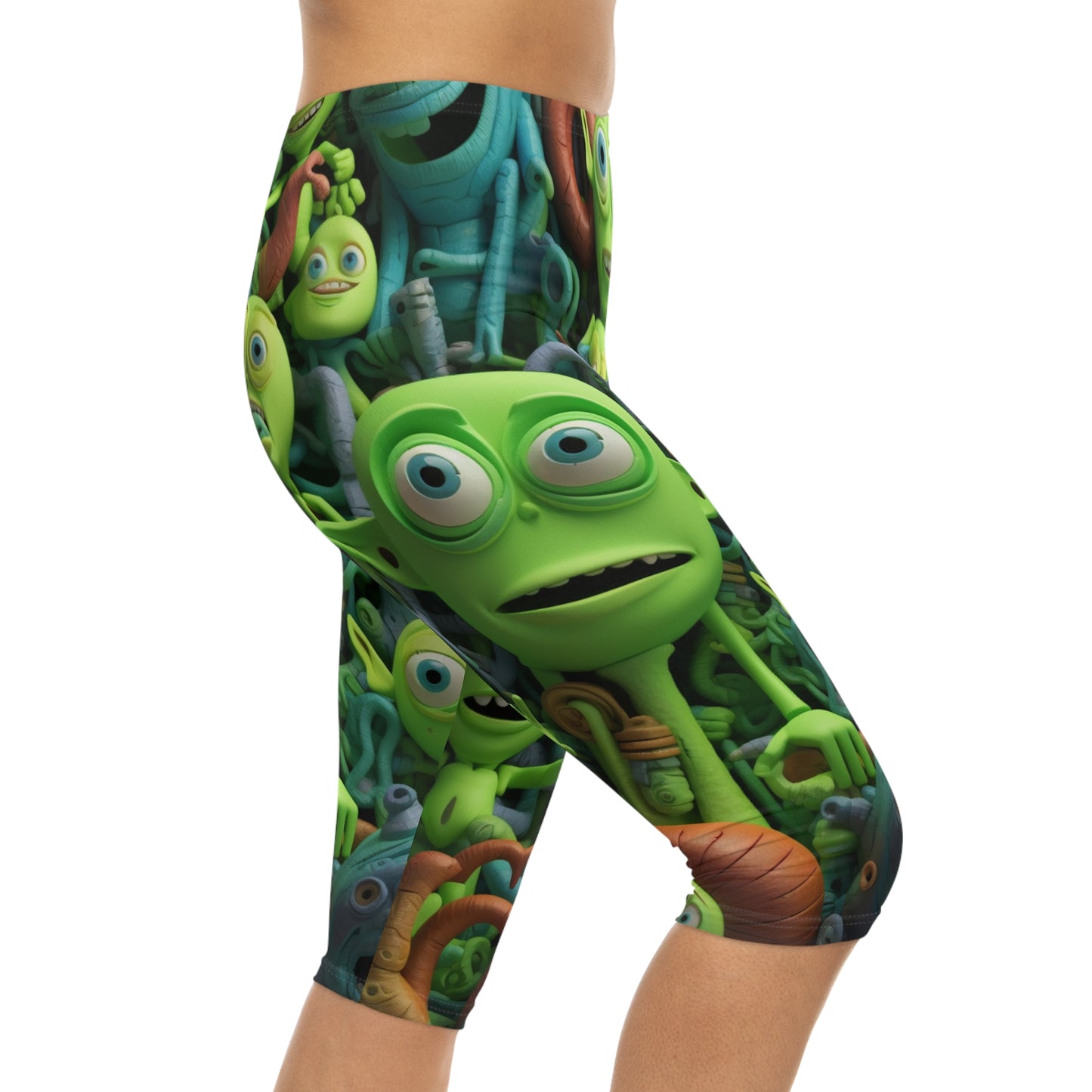 Toy Alien Story Space Character Galactic UFO Anime Cartoon - Women’s Capri Leggings (AOP)